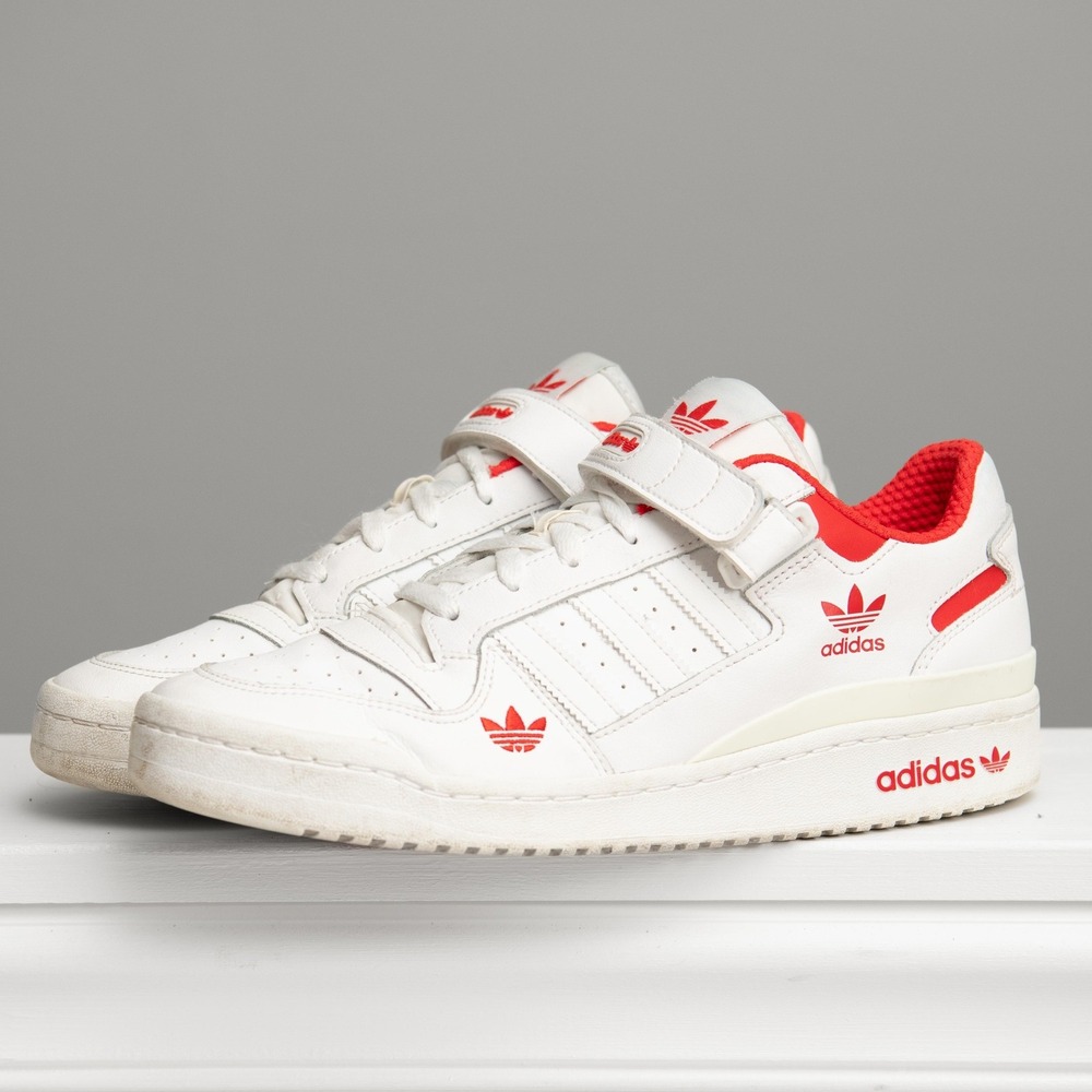Adidas Forum Low Cloud White Red Mens 10.5 Streetwear Retro Urban Skater Hip Hop